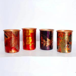 Verre décoratif en cuivre, verre à boire en cuivre, verre en cuivre imprimé, gobelet design en cuivre, verre à eau en cuivre - Product Image 4