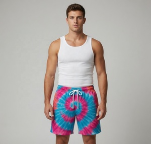 Multicolor Hypnotic Tie Dye Spiral Sublimation Mesh Performance Shorts Breathable Quick Dry Unisex Summer Sports Festival Casual - Product Image 2