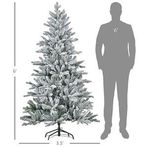 Albero di Natale innevato preilluminato da 1,8 m con punte luminose calde per un facile montaggio a casa o in ufficio durante le festività - Product Image 3
