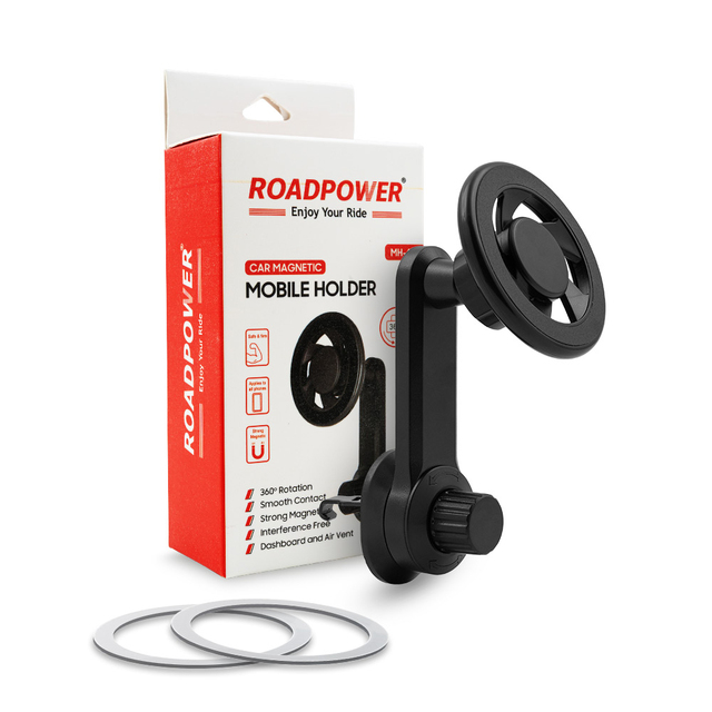 Roadpower (RP-MH-617) Magnetic Steering Wheel Phone Holder ABS Plastic Adjustable Clip Mount 360 Rotation Strong Magnet