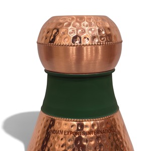 Pot en cuivre vert artisanal provenant de l'exportation indienne internationale. (Cuivre pur certifié) - Product Image 3