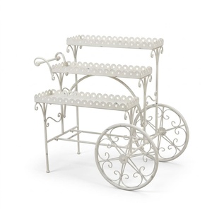 <b>Vintage</b> Iron Bicycle <b>Plant</b> <b>Stand</b> 3-Tier Outdoor Garden Decorative Wrought Metal Flower Holder - Product Image 1