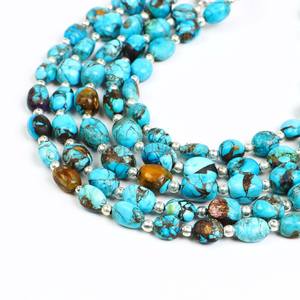 ลูกปัดทองแดงสีเขียวขุ่นทรงหยดน้ำขนาด 6x8-8x10 มม. ลูกปัดพลอยมอฮาวีโอสเตอร์เทอร์ควอยซ์ธรรมชาติสำหรับทำเครื่องประดับ ความยาว 8 นิ้ว - Product Image 2