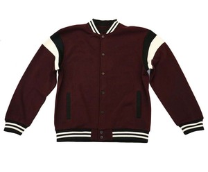 Chaqueta Varsity para Hombre, Talla Grande, Negra con Rayas Rojas y Blancas en las Mangas, Estilo Preppy, Cierre de Cremallera, para Otoño - Product Image 6