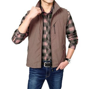 Chaleco de Senderismo para Hombre, Estilo Único, Sin Mangas, Softshell, Cremallera Completa, Cortavientos, Diseño Personalizado, Deportivo, para Viajes - Product Image 1