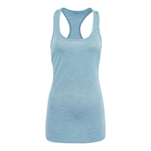 Women's Light Blue <b>Racerback</b> Short Tank <b>Top</b> Solid Knitted Breathable Sleeveless Sexy Casual Workout Yoga Shirt - Product Image 1
