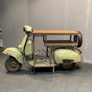 La Mejor Colección de Muebles Industriales Reciclados: Mesa de Bar Estilo Scooter, Estante para Vinos de Hierro Sólido Vintage, Mueble de Barra, Arte Antiguo del Himalaya - Product Image 4