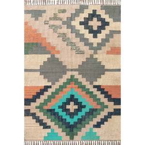 Heritage Look 3x5 pies lana yute Dhurrie alfombra Vintage Kilim Mat alfombra rústica alfombras y juegos para esquinas interiores - Product Image 2