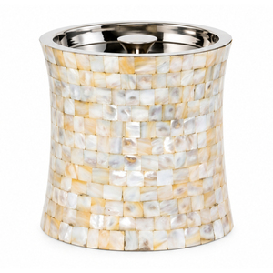 Seau à glace de luxe en acier inoxydable avec incrustation de nacre, refroidisseur à champagne et vin à double paroi avec couvercle – En promotion - Product Image 3