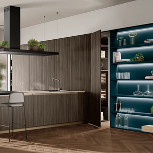 Ensemble complet d'armoires de cuisine intelligentes de luxe de style européen moderne, personnalisées pour le marché vietnamien, avec tiroirs coulissants et paniers - Projet JY - Product Image 4