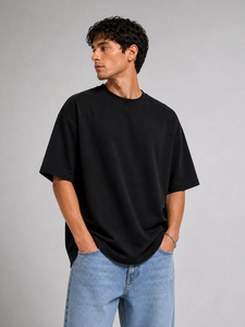 เสื้อยืดโอเวอร์ไซส์ ผ้าฝ้ายพรีเมียม ทรงหลวม ไหล่ตก สไตล์สตรีท ระบายอากาศได้ดี นุ่มสบาย ใส่ได้ในฤดูร้อน ทนทาน ใส่สบาย - Product Image 6