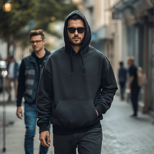 Sweat-shirt à capuche surdimensionné pour homme, coupe ample, en molleton de coton, avec personnalisation OEM ODM - Product Image 2