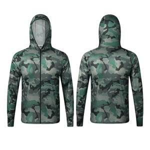 Camisetas de Pesca con Cremallera UPF +50 Personalizadas OEM, Camisetas de Pesca Transpirables de Secado Rápido con Capucha para Hombre - Product Image 5