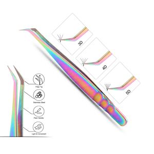 Pinzas de Precisión para Pestañas, Acero Inoxidable, Multiusos, Tipo Pico de Pájaro, Punta de Fibra, Herramientas para Pestañas Individuales y Clásicas - Product Image 2