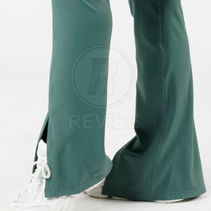 Wholesale Custom Made Yoga Mid Waist Casual Women <b>Flare</b> <b>Legging</b> High Quality Eco-Friendly Breathable Spandex/Polyester - Product Image 5