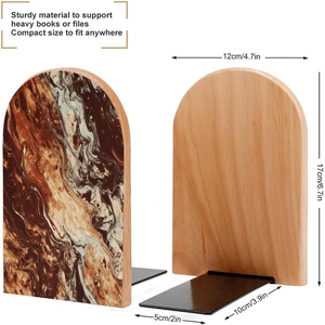 Brown marble bookends wooden <b>book</b> ends heavy duty bookend decorative shelf decor arch bookends wholesale luxury desk organizer a - Product Image 1