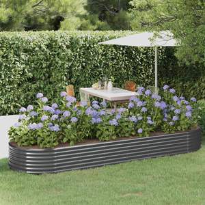 Grandes jardinières et bacs à fleurs surélevés en acier anthracite thermolaqué, robustes et durables - Product Image 1