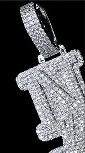 Colgante con Letra NABD, Chapado en Plata, Aleación de Zinc, Micro Pavé de Diamantes, Estilo Hiphop, Regalo para Hombre - Product Image 3