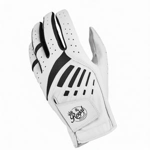 Ensemble de gants de golf Grace unisexe avec logo personnalisé pour hommes paume en cuir véritable souple anti-dérapant main de sport couleur blanche gauche - Product Image 1