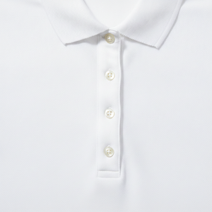 <b>Women's</b> <b>White</b> Cotton Pique <b>Polo</b> <b>Shirt</b> Short Sleeve Solid Casual Style Regular Length - Product Image 5