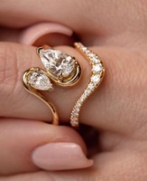 Bague de fiançailles pour femme en moissanite 1 carat de qualité supérieure, or massif 18 carats, clarté VVS1, coupe poire classique, sans nickel, sans plomb