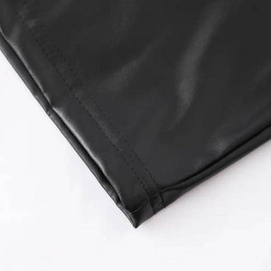 Women's Salva <b>Leather</b> High Waist PU <b>Leather</b> Pencil <b>Skirt</b> Solid Color Side Zipper <b>Mini</b> Elegant Breathable Slit Autumn - Product Image 3
