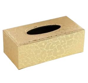 Dernière boîte à mouchoirs en métal doré fini rectangulaire pour hôtel et restaurant - Product Image 1