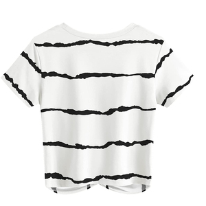 T-shirt court décontracté respirant de haute qualité pour femme, coupe régulière, en toile, séchage rapide, col rond, manches courtes - Product Image 3
