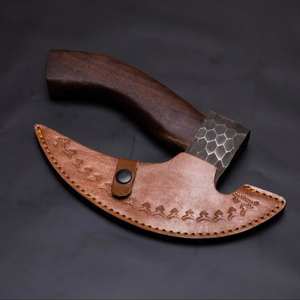 Cuchillo para Pizza Estilo Vikingo, Forjado a Mano, Personalizado, OEM, con Mango de Madera de Palisandro, Acero con Alto Contenido de Carbono, 9 Filos de Corte - Product Image 5