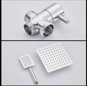 <span class=keywords><strong>Colonne</strong></span> de <span class=keywords><strong>douche</strong></span> en acier inoxydable avec pommeau de pluie rectangulaire de 8 pouces et douchette haute pression pour salle de bain d'hôtel, installation DIY - Product Image 5