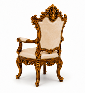 Ensemble de table et de chaises à manger en teck antique traditionnel sculpté à la main, 4 places, meubles de salle à manger de luxe - Product Image 3