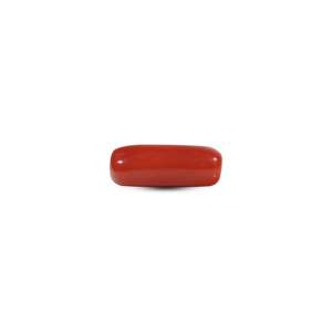 Synthetic Red Coral Oval Cabochon 7.25 Carat Loose Gemstone for Fine Jewelry - Product Image 1