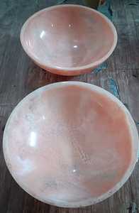 Resin salad <b>bowl</b> glossy Handmade <b>Pink</b> swril Resin <b>Bowl</b> With White Balls Polished Novelty Serving Salad <b>Bowl</b> - Product Image 3