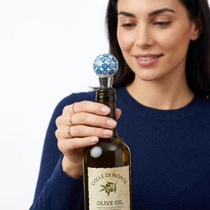 Tapón de Botella con Diseño de Botones Azules, Tapón de Silicona con Cierre Acanalado para Sellar Vino - Product Image 2
