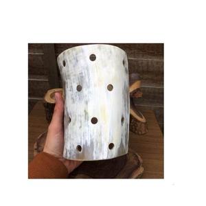 Par de Jarrones de Flores Hechos a Mano con Cuerno de Búfalo Antiguo, Artículo Decorativo Natural para el Hogar, Estilo Rústico, Material de Madera - Product Image 3