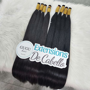 Precio al por mayor: Extensiones de cabello virgen 100% vietnamita de primera calidad, liso natural, a granel, 16-32 pulgadas, súper doble densidad. - Product Image 2