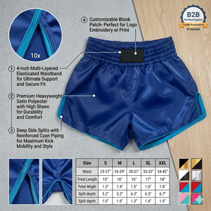Shorts de Muay Thai en gros pour usine, vêtements de sport et d'entraînement de arts martiaux, avec logo personnalisé - Product Image 5
