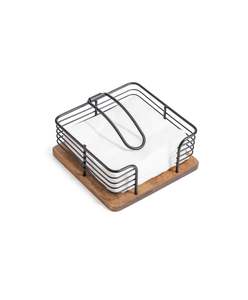 Porta Servilletas de Madera y Metal para Hoteles y Restaurantes, Dispensador de Servilletas de Papel para Mesa - Product Image 4