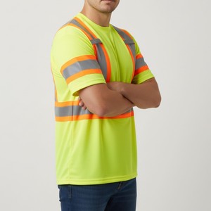 Chemise de sécurité respirante et réfléchissante avec design haute visibilité pour les environnements de travail en extérieur et les projets - Product Image 2