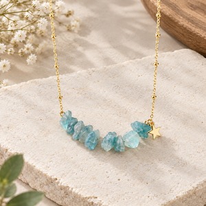 Collier en cristal naturel plaqué or avec pendentifs irréguliers pour femme, style vintage, bijoux de mode pour la guérison Reiki ou comme cadeau - Product Image 3