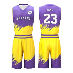 Conjunto de Uniforme de Baloncesto Sublimado Personalizado, Jersey sin Mangas con Cuello Redondo y Pantalones Cortos, Conjunto de Uniforme de Baloncesto Hecho a Medida - Product Image 1
