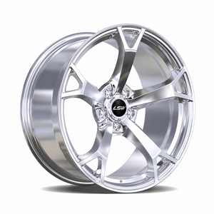 Jantes de voiture LS8200 avec cinq larges rayons argentés et un profil de jante profond - Product Image 1