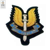 Écussons brodés 3D faits main en fil de soie, or et argent, pour uniformes de services spéciaux, badges tactiques personnalisés