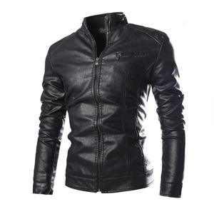Leather <b>Jackets</b> Men <b>Slim</b> <b>Fit</b> Full Sleeve Coats Single Breasted Spliced Turn Down Collar <b>Jacket</b> Punk Men Casual <b>jacket</b> for men - Product Image 3