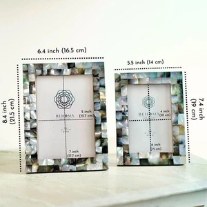 Behoma MOP Photo <b>Frame</b> Rectangle Vertical Handmade Elegant Eco-Friendly Foldable MDF & Mother Pearl Desktop Display Home Decor - Product Image 6