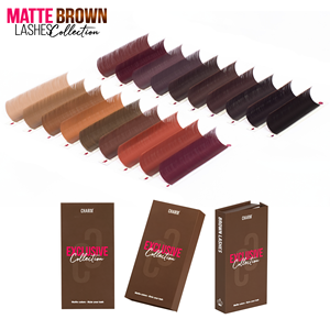 Pestañas Charmlash al por Mayor, Pestañas de Cachemira Marrones, Extensiones de Pestañas Coreanas de PBT, Duraderas, Cómodas, Personalizables, OEM, ODM - Product Image 1