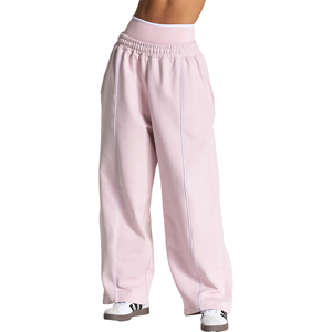 Pantalon de jogging ample à jambe large pour femme, 100 % coton respirant, écologique, avec dentelle peinte, ODM, décontracté, pour la gym et la détente, vente en gros - Product Image 1