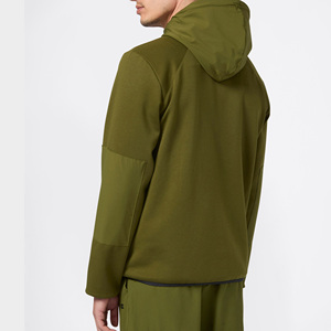 Sweat à capuche zippé de haute qualité, épais, à épaules tombantes, en jersey tricoté écologique polyester/coton, avec poche latérale pour homme - Product Image 4