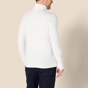 Suéter de cuello alto para hombre de alta calidad, corte ajustado, mezcla de algodón y poliéster, para todas las temporadas, suave, transpirable y a la moda. - Product Image 2