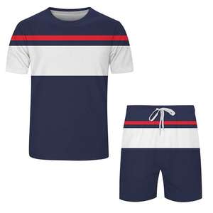 Ensembles de shorts et t-shirts personnalisés pour hommes, style vintage, respirants, de haute qualité, imprimés numériquement, prix de gros sur mesure - Product Image 4